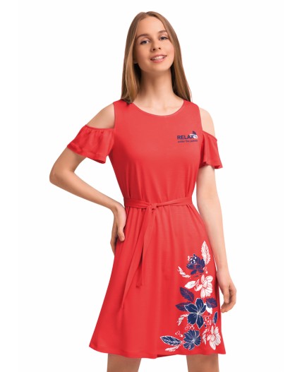 CLE LDR29-765/2 Платье жен.(Тропики), красный