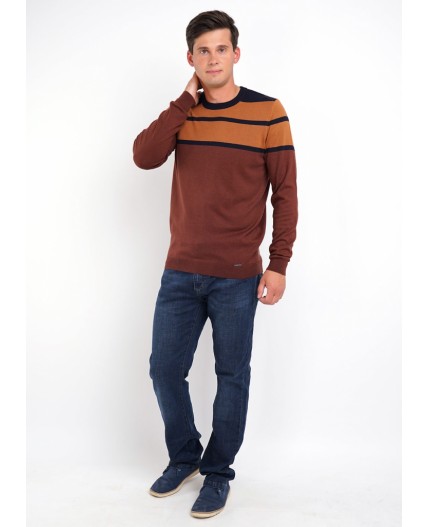 CLE джемпер муж. 402780ха, т.красный/коричневый