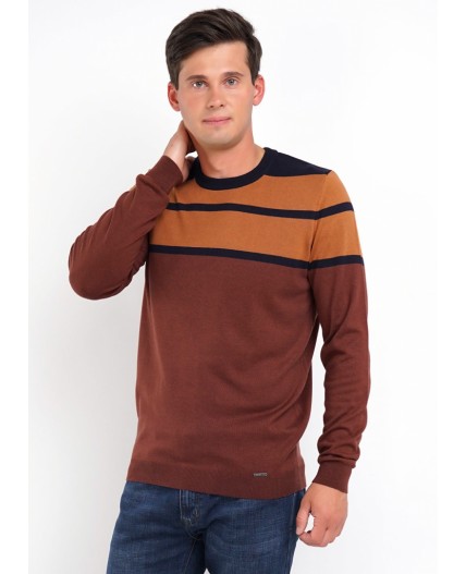 CLE джемпер муж. 402780ха, т.красный/коричневый