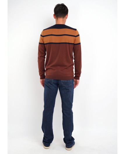 CLE джемпер муж. 402780ха, т.красный/коричневый
