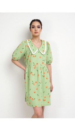 CLE LDR22-969/1 Платье жен. Juicy, св.зелёный/оранжевый