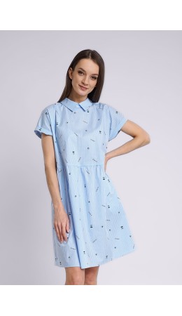 CLE LDR23-1022/3 Платье жен. Лайм, молочный/голубой
