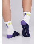 CLE Носки дет.С1372 16-18,18-20 хип-хоп хл+эл, белый/т.синий