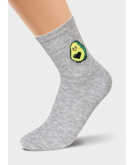 CLE Носки дет.С1101 16-18,18-20 дев хл+эл, меланж серый