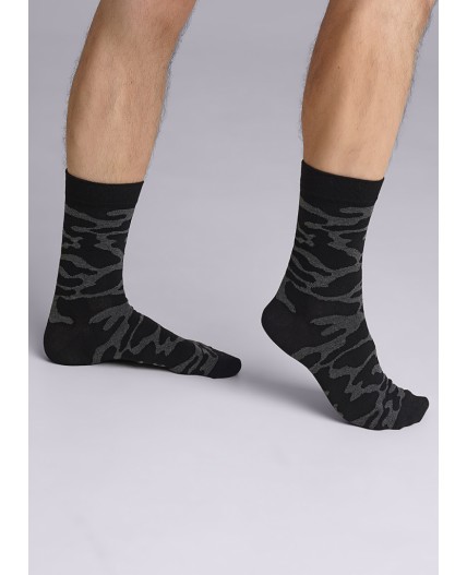 CLE Носки муж.К3367Л 23Ф хл+эл, чёрный