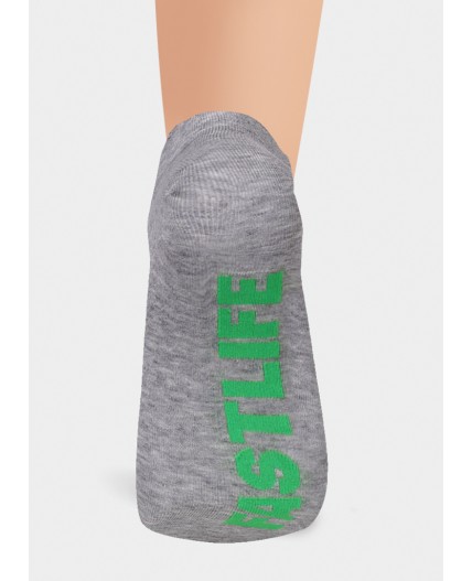 CLE Носки муж.К6203Л Mexico укор, меланж серый