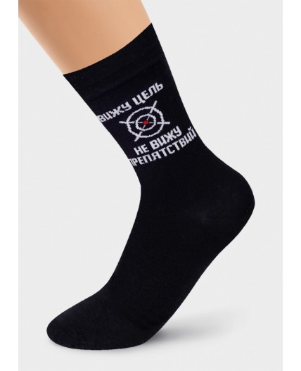 CLE Носки муж.К6245 23Ф хл+эл, чёрный