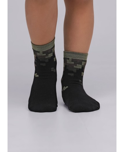 CLE Носки дет.С4486 16-18,18-20 23Ф хл+эл, чёрный