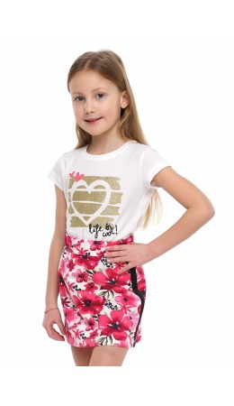 CLE Юбка дев.894058/34дн, молочный/розовый