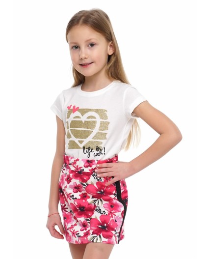 CLE Юбка дев.894058/34дн, молочный/розовый