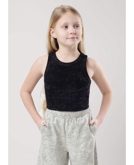 CLE Майка дев. 856904/12шн, чёрный/т.серый