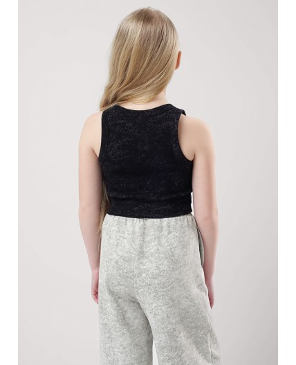 CLE Майка дев. 856904/12шн, чёрный/т.серый