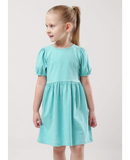 CLE Платье дев. 856903гн, бирюзовый/молочный