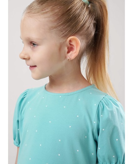 CLE Платье дев. 856903гн, бирюзовый/молочный