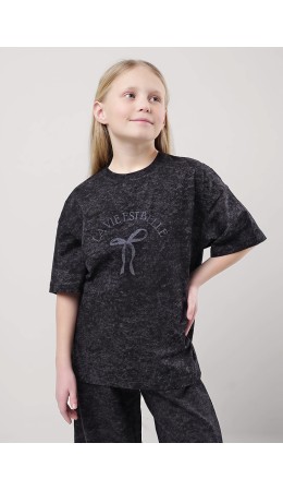 CLE Футболка дев. 856797/12кдн_п, чёрный/т.серый