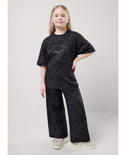 CLE Футболка дев. 856797/12кдн_п, чёрный/т.серый