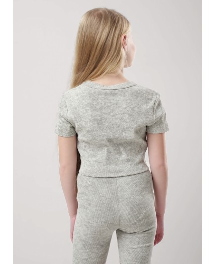 CLE Футболка дев. 856874/12шн, молочный/серый