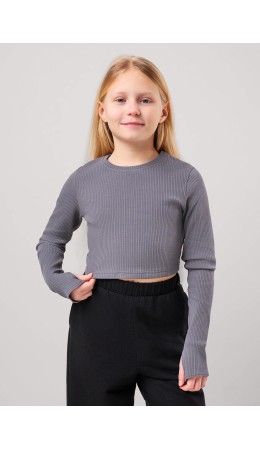 CLE Фуфайка дев. 856884шл, т.серый