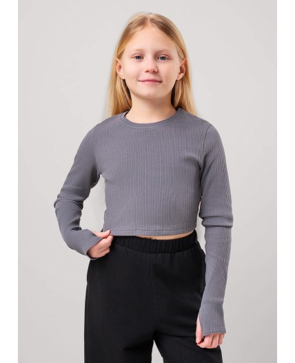 CLE Фуфайка дев. 856884шл, т.серый