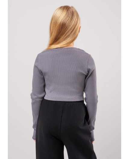 CLE Фуфайка дев. 856884шл, т.серый