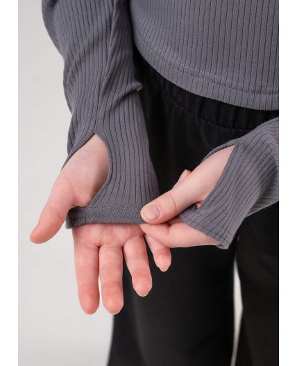 CLE Фуфайка дев. 856884шл, т.серый