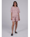 CLE LP25-1148/1 Пижама жен. Сахарная вата, розовый/т.розовый