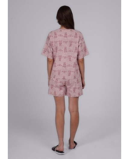 CLE LP25-1148/1 Пижама жен. Сахарная вата, розовый/т.розовый