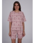 CLE LP25-1148/1 Пижама жен. Сахарная вата, розовый/т.розовый