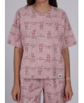 CLE LP25-1148/1 Пижама жен. Сахарная вата, розовый/т.розовый