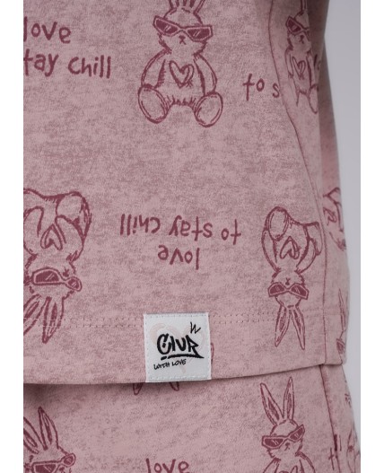 CLE LP25-1148/1 Пижама жен. Сахарная вата, розовый/т.розовый