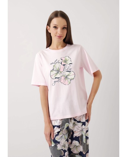 CLE LP25-1150/1 Пижама жен. Галатея, св.розовый/т.синий