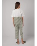 CLE LP25-1153/1 Пижама жен. Фисташковый пай, молочный/хаки