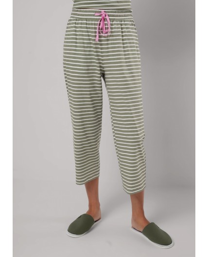 CLE LP25-1153/1 Пижама жен. Фисташковый пай, молочный/хаки