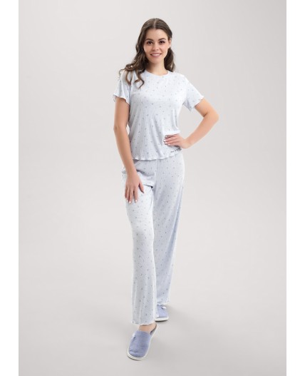 CLE LP25-1154 Пижама жен. Прованс, св.голубой/молочный