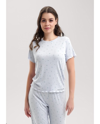 CLE LP25-1154 Пижама жен. Прованс, св.голубой/молочный