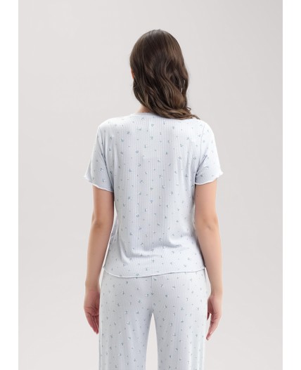 CLE LP25-1154 Пижама жен. Прованс, св.голубой/молочный