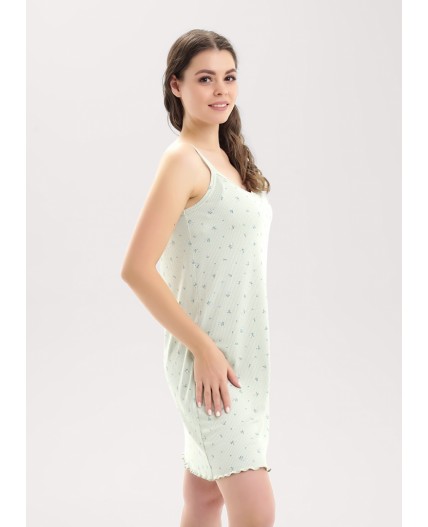 CLE LS25-1154/1 Сорочка ночн. жен. Прованс, св.зелёный/молочный