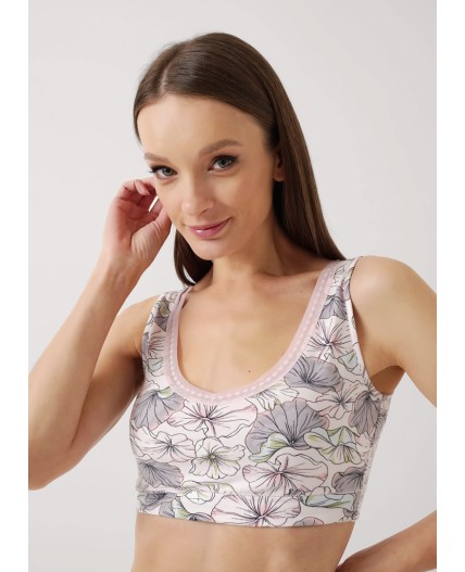 CLE LT25-1150 Майка жен. укор. Галатея, св.розовый/св.голубой