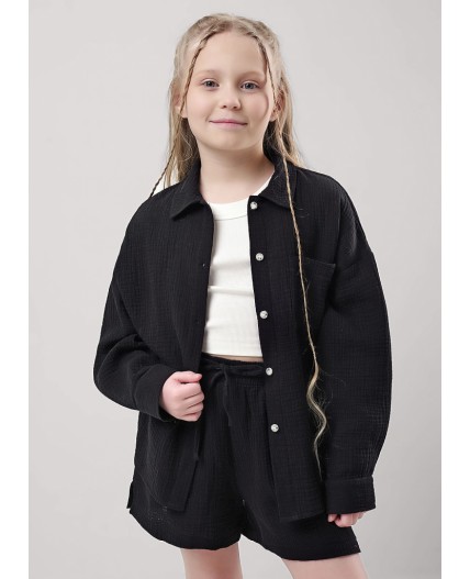 CLE Блузка дев. 853071муж, чёрный