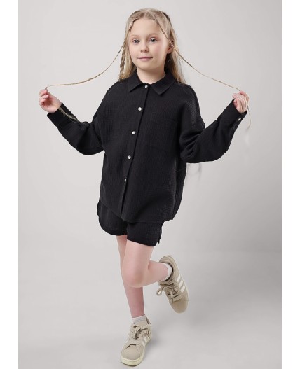 CLE Блузка дев. 853071муж, чёрный