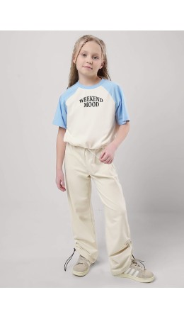 CLE Брюки дев. 857019/16фэ, св.бежевый