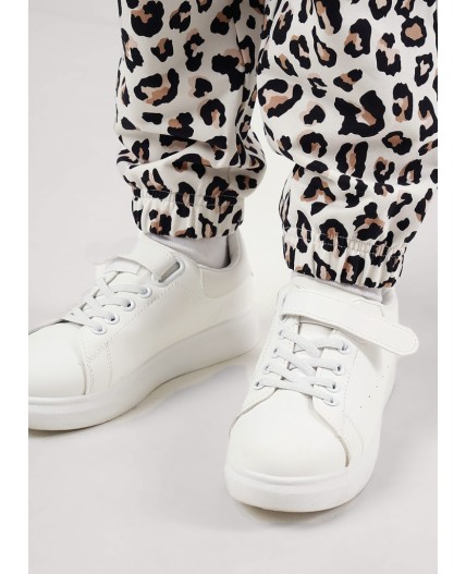 CLE Брюки дев. 857034ун, молочный/чёрный