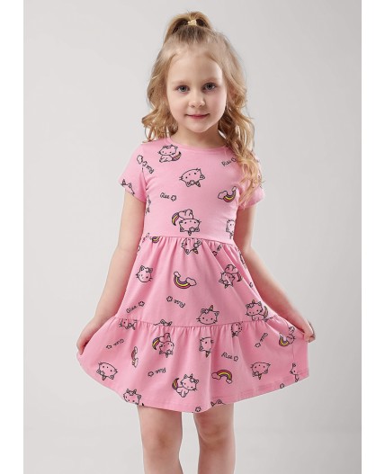 CLE Платье дев. 856312кдн, т.розовый/чёрный