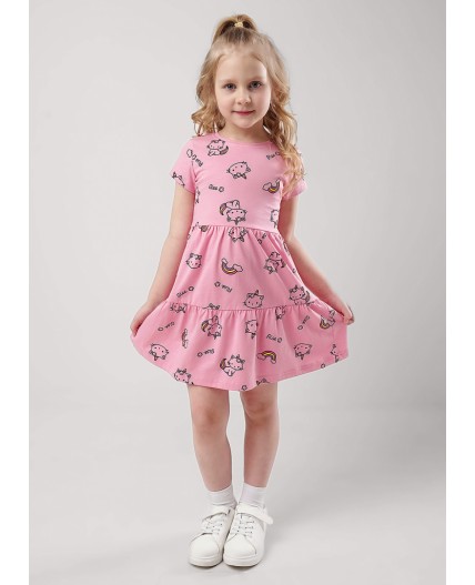 CLE Платье дев. 856312кдн, т.розовый/чёрный