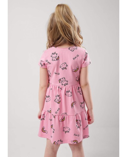 CLE Платье дев. 856312кдн, т.розовый/чёрный