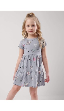 CLE Платье дев. 856312кдн, св.серый/молочный