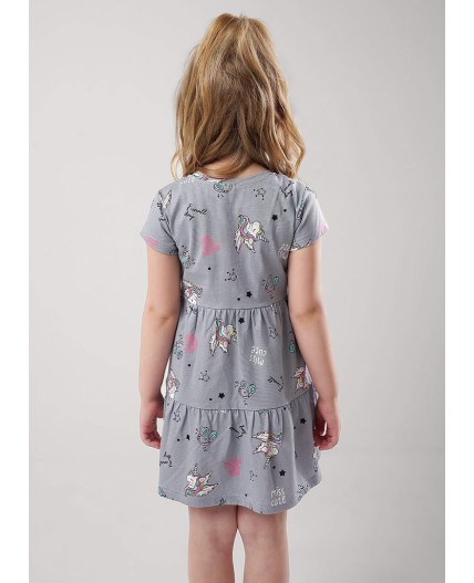 CLE Платье дев. 856312кдн, св.серый/молочный