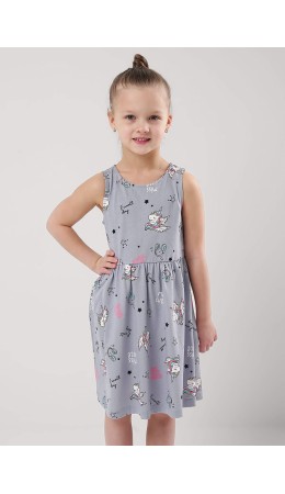 CLE Платье дев. 856907кдн, св.серый/молочный