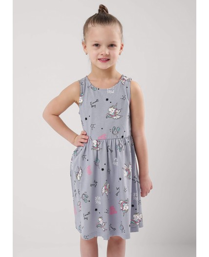 CLE Платье дев. 856907кдн, св.серый/молочный
