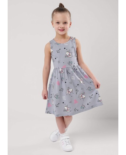 CLE Платье дев. 856907кдн, св.серый/молочный